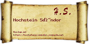 Hochstein Sándor névjegykártya